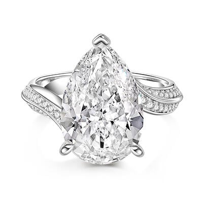 Jeulia "Intertwining" Pear Cut Sterling Silver Ring