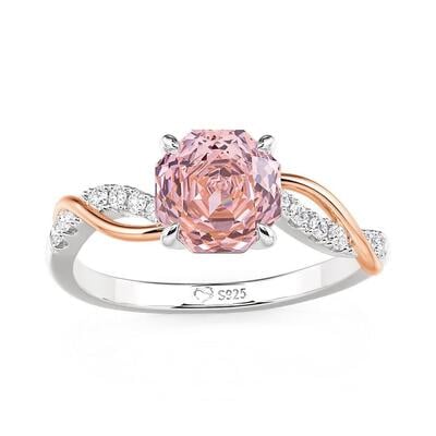 Jeulia Amore Classic Two Tone Bypass Rose Cut Engagement Ring
