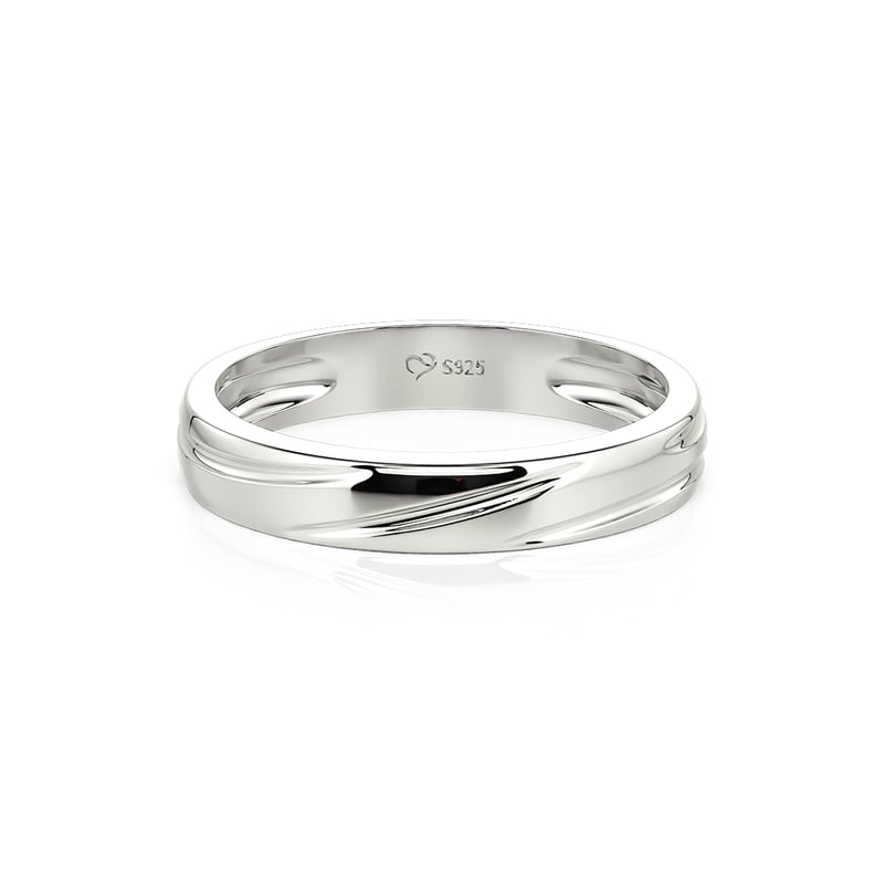 Jeulia Classic Twisted Wave Design Men's Wedding Band