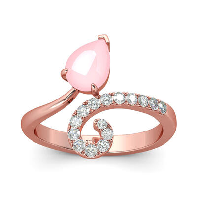 Jeulia Water Drop Sterling Silver Cocktail Ring