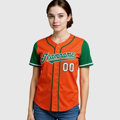 Custom Orange Kelly Green Authentic Two Tone Baseball Jersey with Personalized Number and Logo for Games Practices and Fan Events