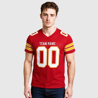 Custom Football Jersey Anti-odor Quick-Dry Fabric and Optional Inne Neck Motivational Message Embroidery