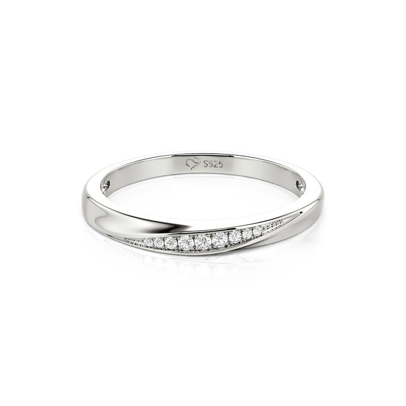 Jeulia Minimalist Twist Wedding Band for Women Sterling Silver