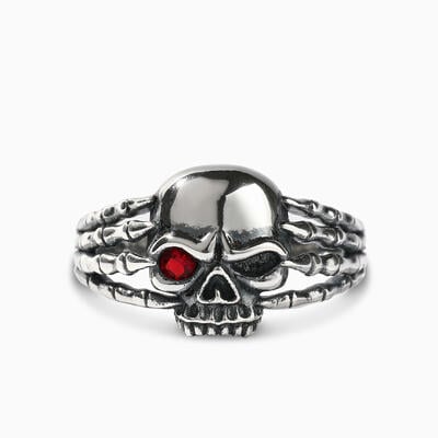 Jeulia "Demon Eye" Skull Skeleton Sterling Silver Ring