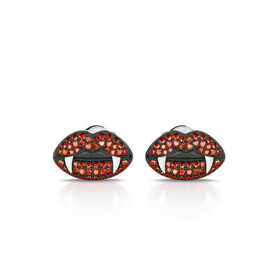 Jeulia "Vampire Lips" Sterling Silver Stud Earrings