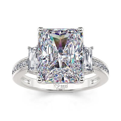 Jeulia Emerald Cut Sterling Silver Ring