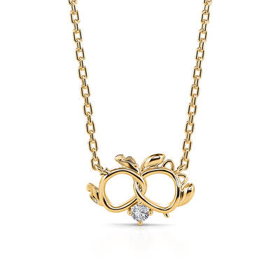 Jeulia "Be with You" Round Cut Sterling Silver Necklace