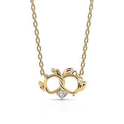 Jeulia "Be with You" Round Cut Sterling Silver Necklace