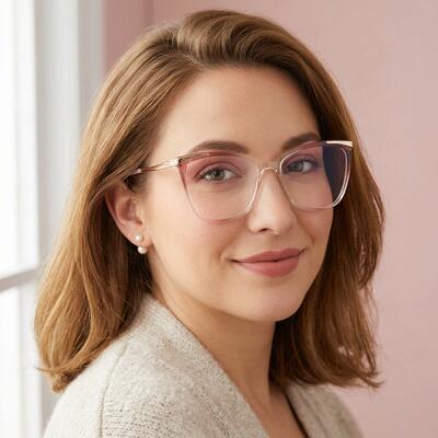 Beaufore Champagne Cat Eye Glasses