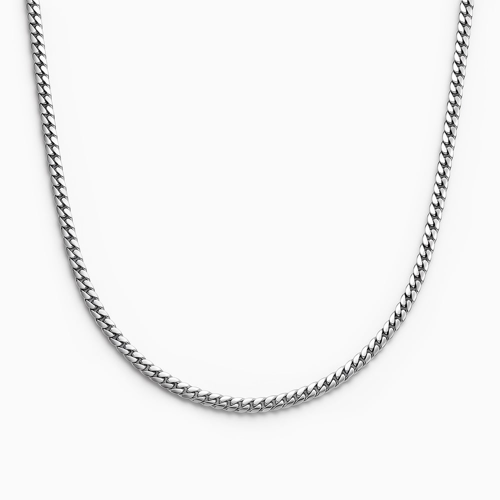 "Parallel Echo" 3mm 925 Silver Cuban Link Necklace