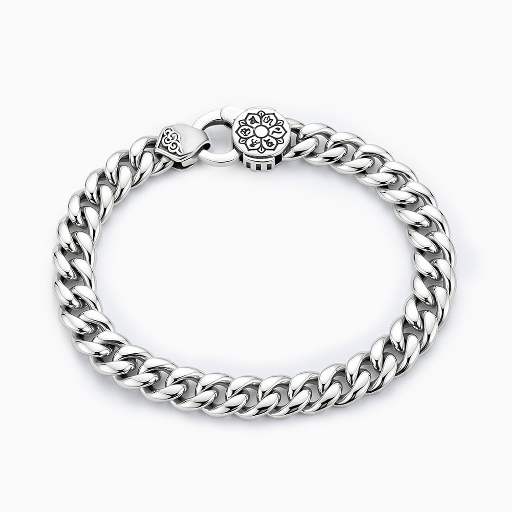 "Safe & Sound" 9mm 925 Silver Cuban Link Bracelet