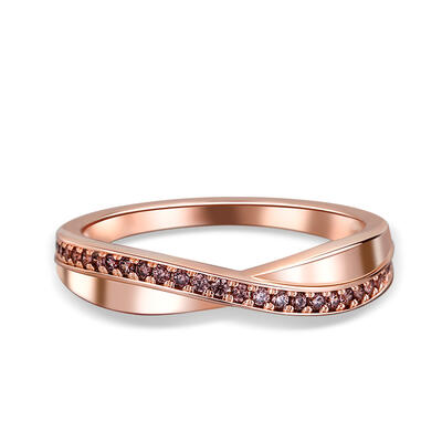 Jeulia Stylish Crossover Sterling Silver Women's Band