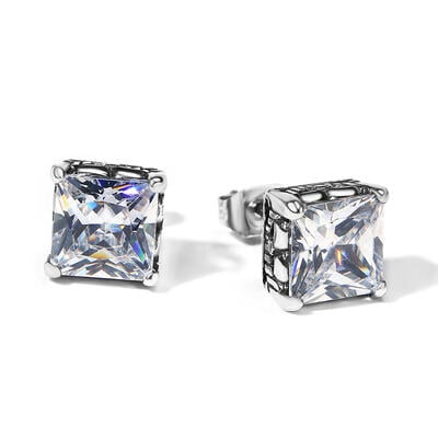 Jeulia Punk Hip-Hop Men's Titanium Steel Stud Earrings