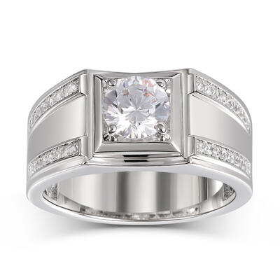 Jeulia "Remember" Personalized Sterling Silver Men's Band