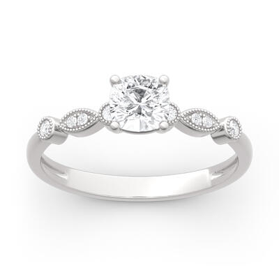 Jeulia Cushion Cut Vintage Sterling Silver Ring