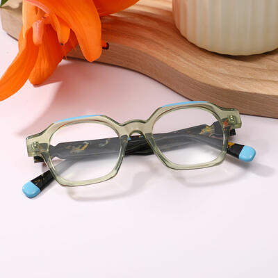 Ursulie Green Geometric Glasses