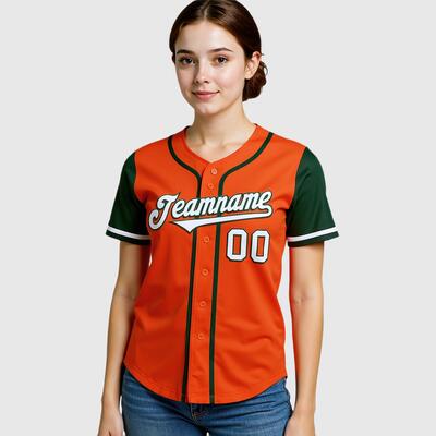 Custom Orange Green Authentic Two Tone Baseball Jersey with Personalized Number and Logo for Games Practices and Fan Events