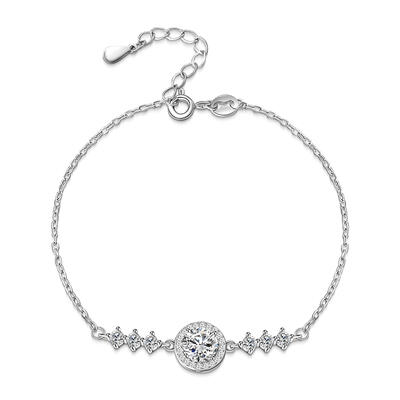 Jeulia Starry Sky Round Halo Moissanite Bracelet