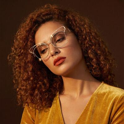 Lennen Goldene Cat Eye Brille