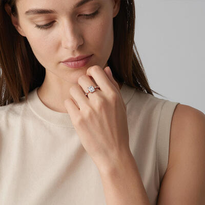 "My Eternal Beloved" Radiant Cut Side Stone Engagement Ring