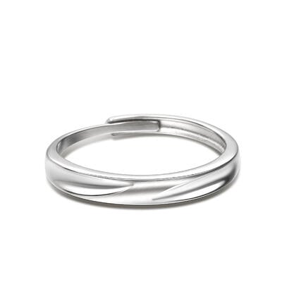 Jeulia "Love Never Fails" Simple Matte Adjustable Sterling Silver Women's Band