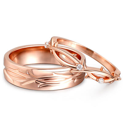 Jeulia Zweig Design Sterling Silber Paar Ringe Eheringe Trauringe