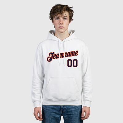 Custom Stitched White Sports Pullover Sweatshirt Hoodie Comfortable Material Custom Team Name & Unique Number