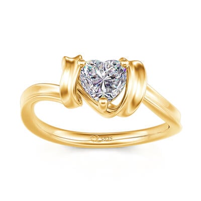 Jeulia "Wrap My Love" Heart Cut Sterling Silver Ring