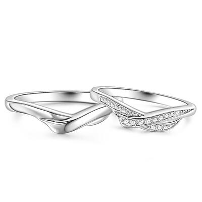 Jeulia "Journey of Love" Couple Rings Sterling Silver