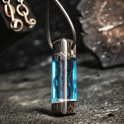 Reslol Dark-Style Glowing Resin Wood Necklace