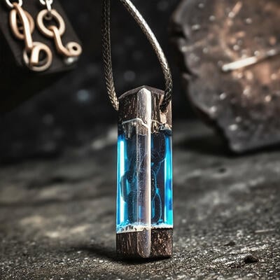 Reslol Dark-Style Glowing Resin Wood Necklace