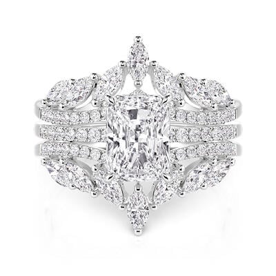 Jeulia Olivetta Symmetrie Radiantschliff Enhancer Ring Set
