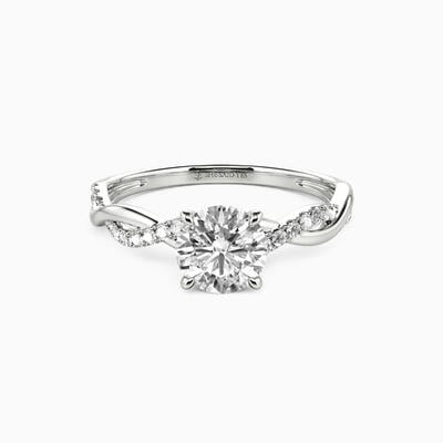 "Be Full of Tenderness" 0.8ct Round Cut Side Stone Engagement Ring