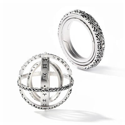 Jeulia Astronomical Sphere Sterling Silver Ring (With A Free Chain)
