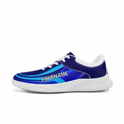 Custom Navy Blue Golf Shoes-Personalized Name and Logo Footwear