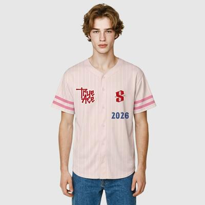 Custom Tokyo Inspired Pink Baseball Jersey – Personalized Name & Number