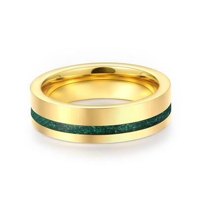 Jeulia Classic Minimalist Gold Tungsten Ring for Men