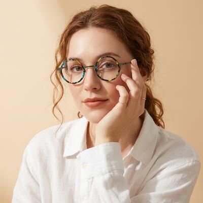 Gaskel Mehrfarbige Runde Brille