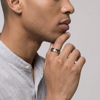 "Brushed Reverie" 8mm Tungsten Carbide Men's Wedding Ring