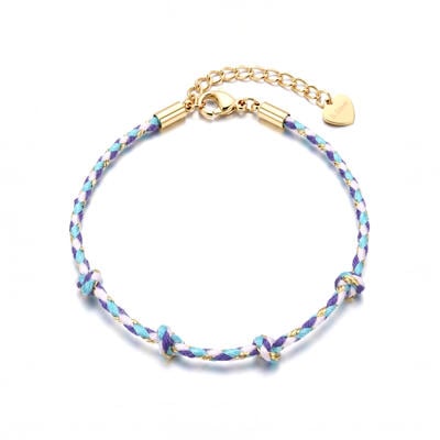 Jeulia Move My Way Blau-Lila Geflochtenes Armband für Charms