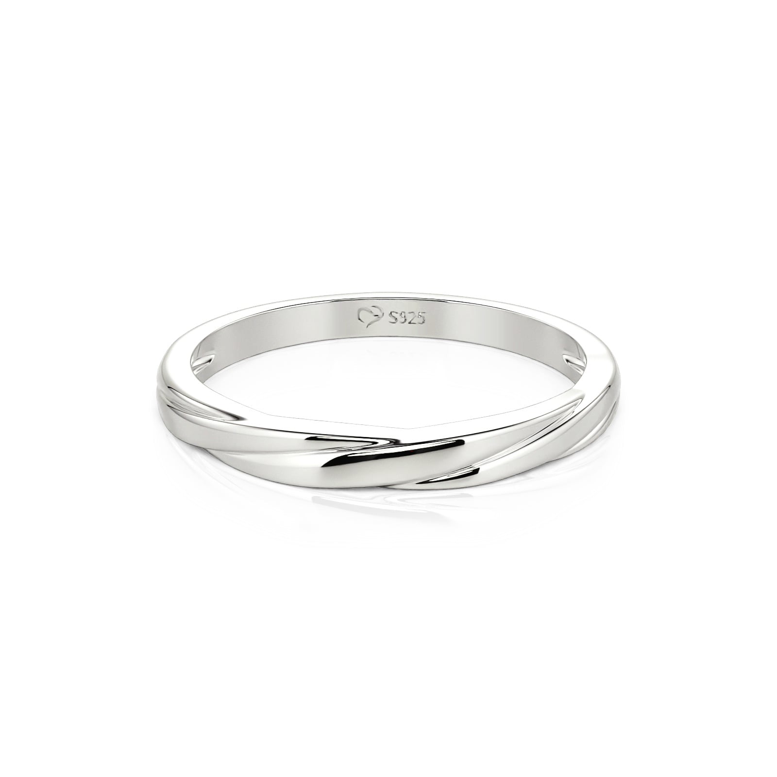 Jeulia Intertwined Wedding Band for Men Sterling Silver
