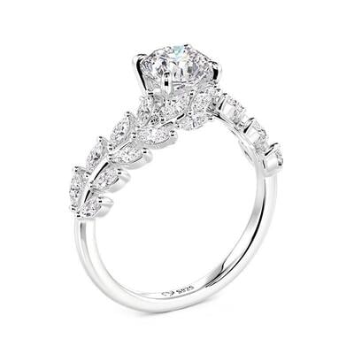 Jeulia Vine Bypass Round Cut Engagement Ring Sterling Silver