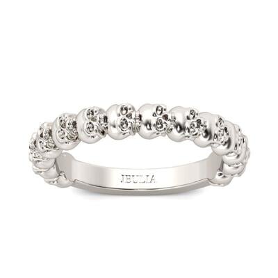 Jeulia Simple Circle Sterling Silver Skull Ring