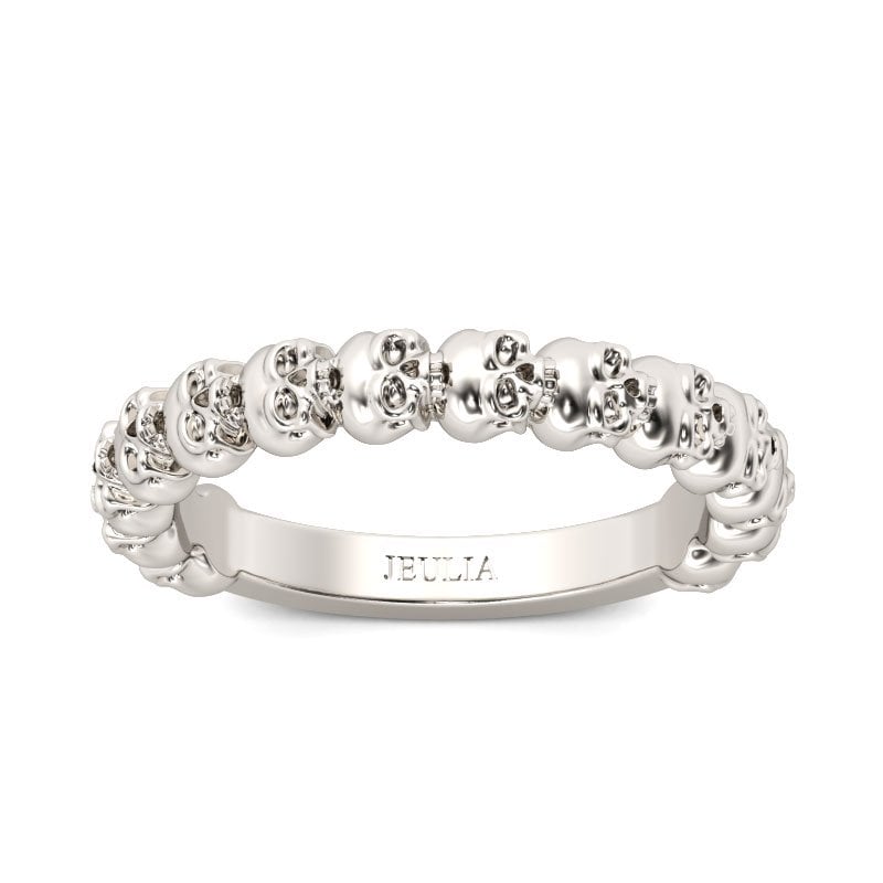 Jeulia Anillo Simple De Circulo De Caravera En Plata De Ley