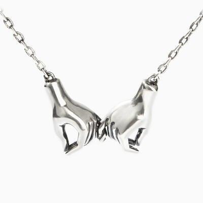 Jeulia "Make A Promise" Gesture Sterling Silver Necklace