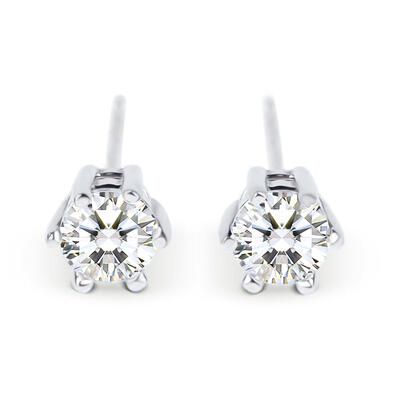 Jeulia Simple Crown  Sterling Silver Stud Earrings