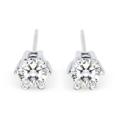 Jeulia Simple Crown Sterling Silver Stud Earrings