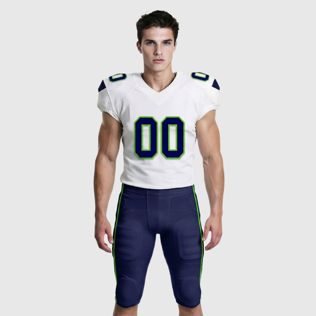 Custom White Navy American Football Jersey Wholesale for Team - Personalized Logo & Number