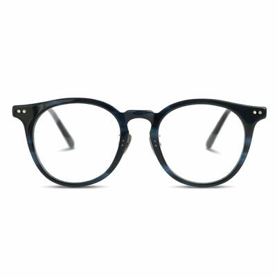 Troy Blue Round Glasses
