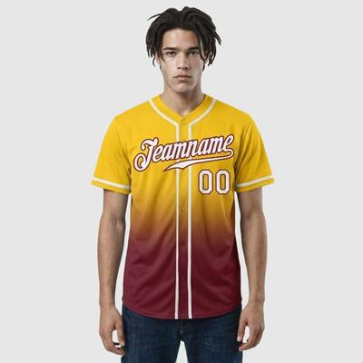 Custom Gold Fade Fashion Baseball Jersey – Personalized Name, Number, Logo & Bulk Orders